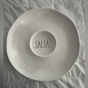 Rae Dunn Cream White Melamine Chips n Salsa Dish NWOT